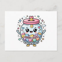 Knuffel Kawaii Spaarvarken Hulp Pot Hart CoSticker