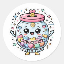 Knuffel Kawaii Spaarvarken Hulp Pot Hart CoSticker