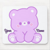 Knuffel Kawaii Teddy Paarse Beer Aangepaste Muisma Muismat (Voorkant)
