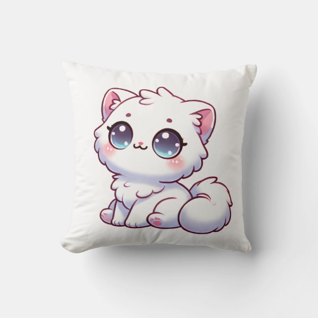 Knuffel Kawaii Zachte Kittens Throw Kussen (Voorkant)