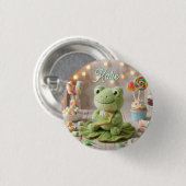 Knuffel kikker met Key Lime Pie gepersonaliseerd Ronde Button 3,2 Cm (Voorkant /achterkant)