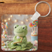 Knuffel kikker met Key Lime Pie gepersonaliseerd Sleutelhanger (Achterkant)