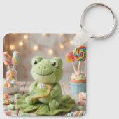 Knuffel kikker met Key Lime Pie gepersonaliseerd Sleutelhanger (Achterkant)