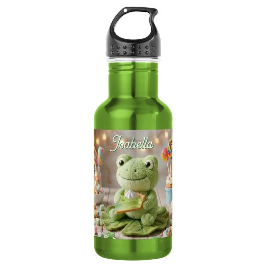 Knuffel kikker met Key Lime Pie gepersonaliseerd Waterfles (Voorkant)