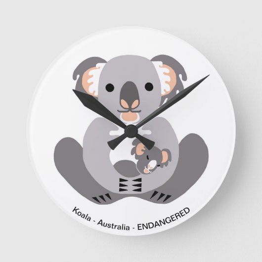 Knuffel KOALA - Dierenvriend - Bedreigd dier Ronde Klok (Voorkant)
