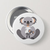 Knuffel Koala- Marsupial - Aussie - Wildlife Ronde Button 7,6 Cm (Voorkant /achterkant)