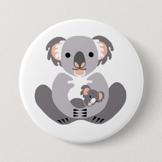 Knuffel Koala- Marsupial - Aussie - Wildlife Ronde Button 7,6 Cm (Voorkant)