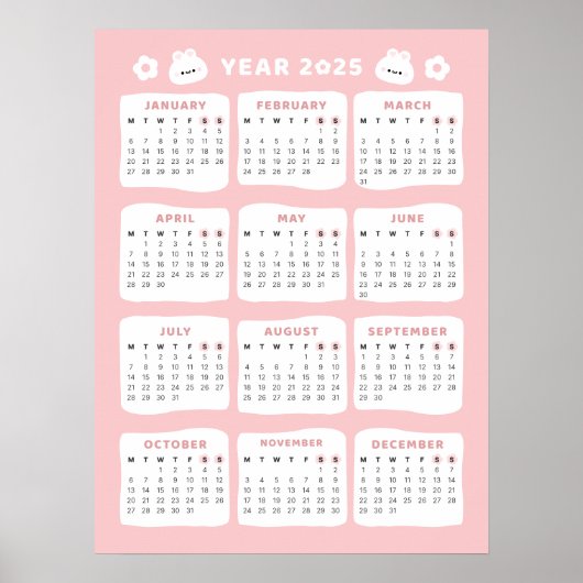 Knuffel Konijn 2025 Agenda Poster (Voorkant)
