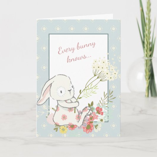 Knuffel Konijn Beste Mama Moederdag kaart (Voorkant)