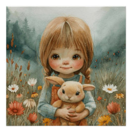 Knuffel Konijn: Een Beetje Whimsy Konijn Perfect Poster