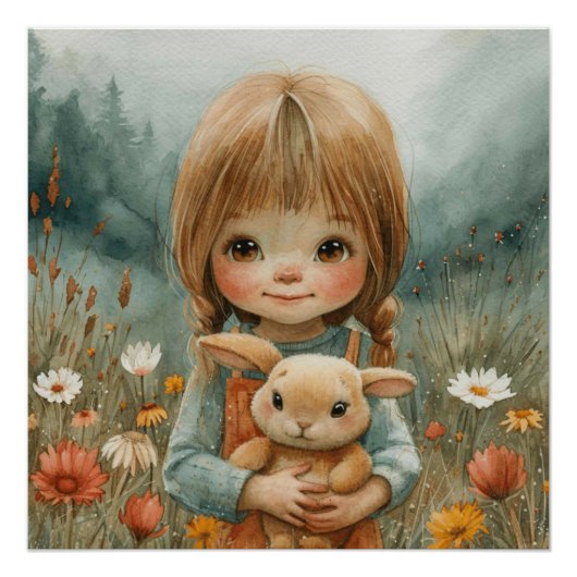 Knuffel Konijn: Een Beetje Whimsy Konijn Perfect Poster (Voorkant)