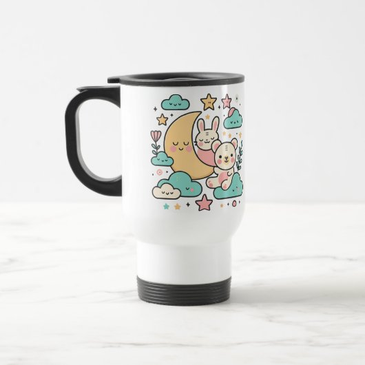 Knuffel Konijn en Beer Halvemaan Reis Mok (Links)