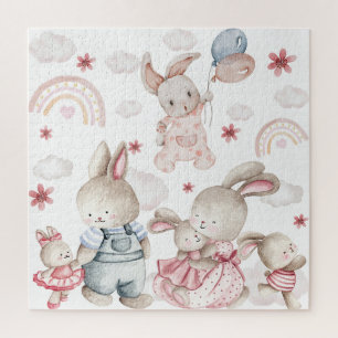 Knuffel Konijn Familie Puzzel Kinderen Verjaardag