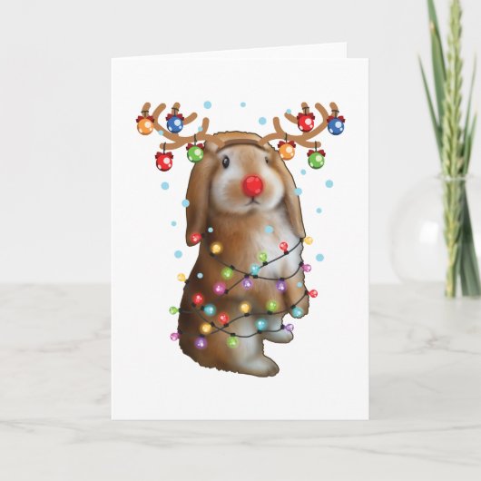 Knuffel Konijn Funny Kerstcadeaus Kaart (Voorkant)