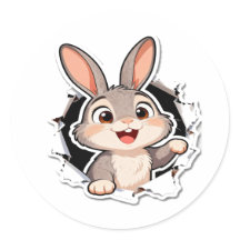 Knuffel Konijn Gescheurd Papier Sticker