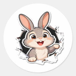 Knuffel Konijn Gescheurd Papier Sticker