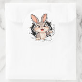Knuffel Konijn Gescheurd Papier Sticker (Tas)