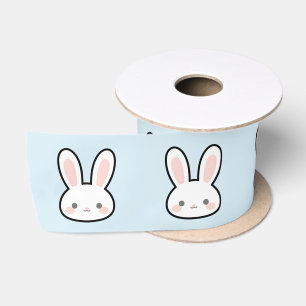 Knuffel Konijn Gezicht Konijn Patroon Satijnen Lint