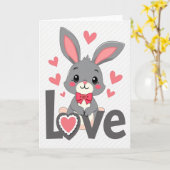 Knuffel Konijn Hartjes Kaart (Gele Bloem)
