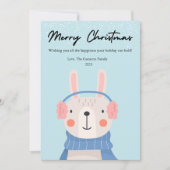 Knuffel Konijn Huisdier Liefhebber Kerst Plat Bord Feestdagenkaart (Voorkant)