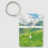 Knuffel Konijn in Mountain View Personaliseren Sleutelhanger (Voorkant)