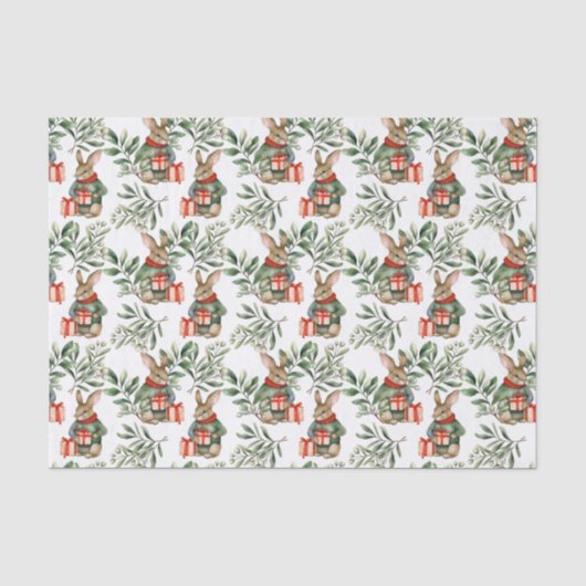 Knuffel Konijn Kerst Tissue Papier (Voorkant)