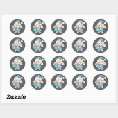 Knuffel Konijn Kerststicker Ronde Sticker (Vel)