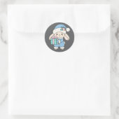 Knuffel Konijn Kerststicker Ronde Sticker (Tas)