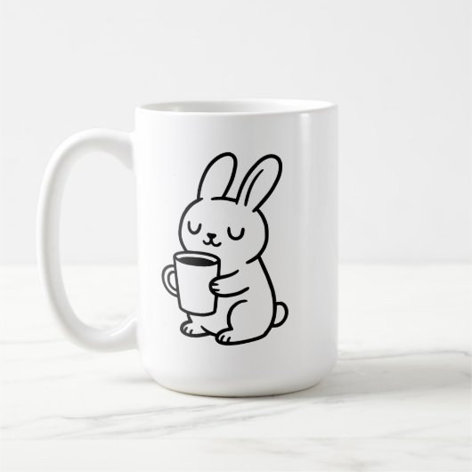 Knuffel Konijn Koffie Doodle Koffiemok (Links)