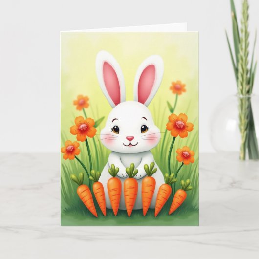 Knuffel Konijn Lente Kaart (Voorkant)
