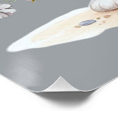 Knuffel Konijn met Bloemen Aquarel Kunst Perfect Poster (Hoek)