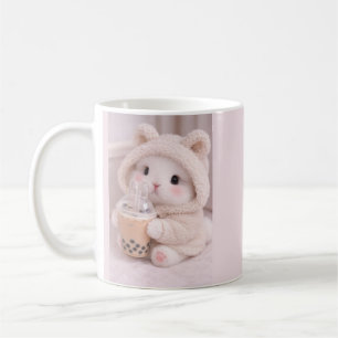 Knuffel Konijn met Boba Thee Keramische Mok   