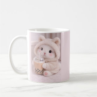 Knuffel Konijn met Boba Thee Keramische Mok |