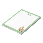 Knuffel Konijn met Groene Rand Simpel Notitieblok (Linkerzijde)