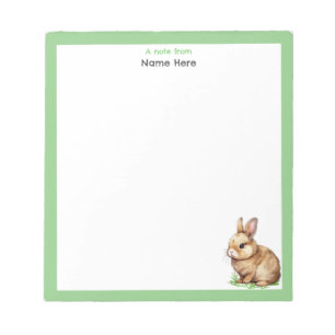 Knuffel Konijn met Groene Rand Simpel Notitieblok