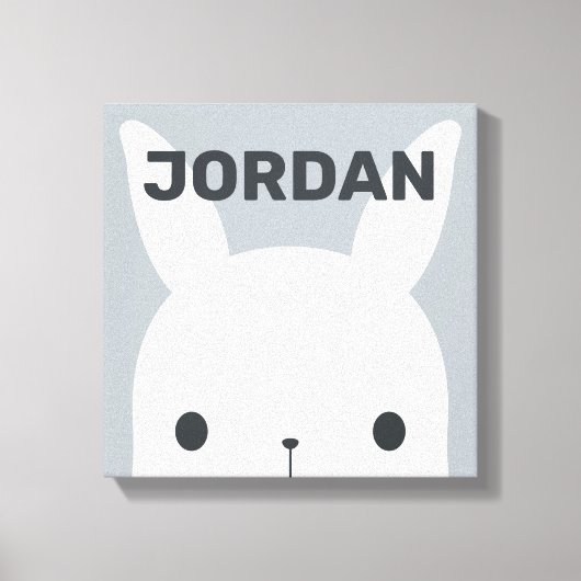 Knuffel Konijn met Persoonlijke Naam Canvas Afdruk (Voorkant)