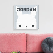 Knuffel Konijn met Persoonlijke Naam Canvas Afdruk (Insitu (Woonkamer))