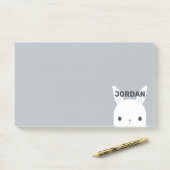 Knuffel Konijn met Persoonlijke Naam Post-it® Notes (Op bureau)