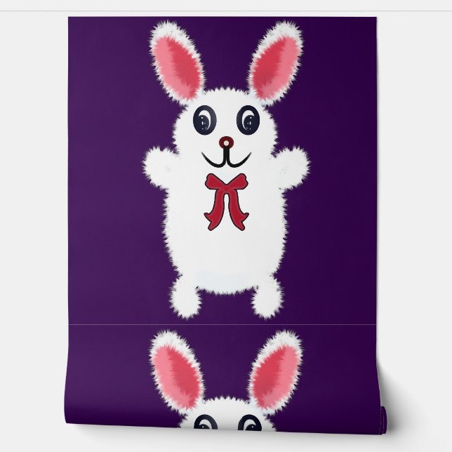 Knuffel Konijn met Rode Strik - Chri Behang (Afrollen)