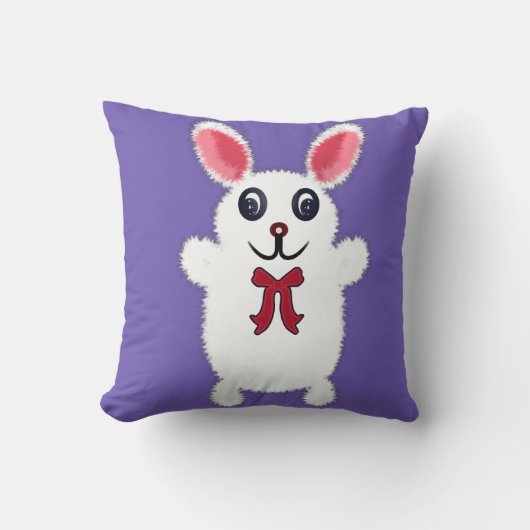 Knuffel Konijn met Rode Strik - Chri Kussen (Voorkant)