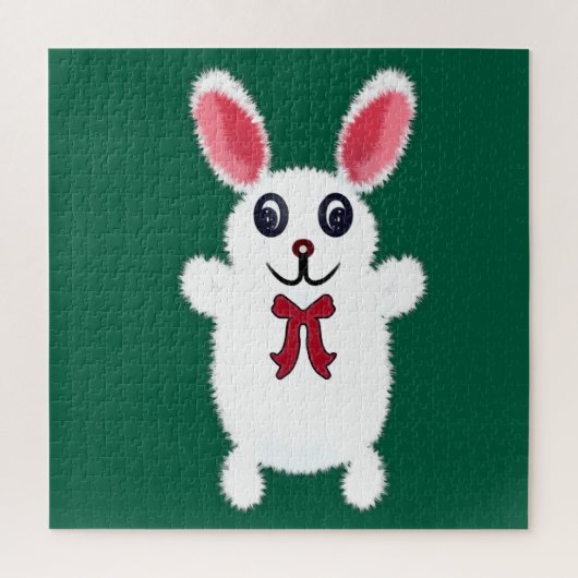 Knuffel Konijn met Rode Strik - Chri Legpuzzel (Verticaal)