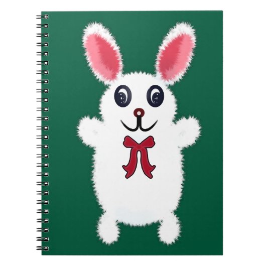 Knuffel Konijn met Rode Strik - Chri Notitieboek (Voorkant)