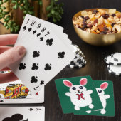 Knuffel Konijn met Rode Strik - Chri Pokerkaarten (Insitu)