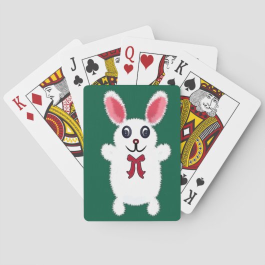 Knuffel Konijn met Rode Strik - Chri Pokerkaarten (Achterkant)