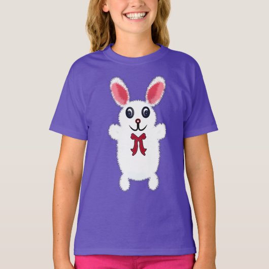 Knuffel Konijn met Rode Strik - Chri T-shirt (Voorkant)
