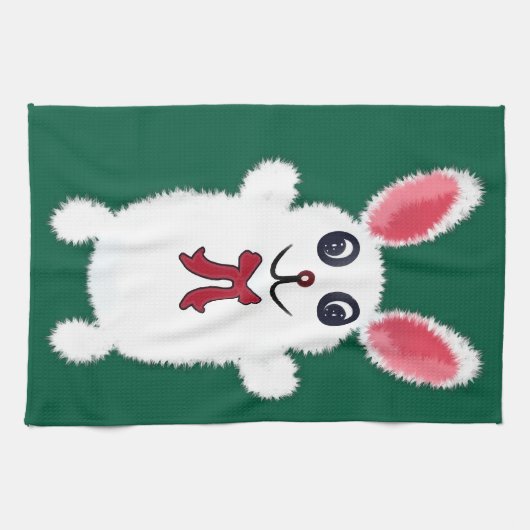 Knuffel Konijn met Rode Strik - Chri Theedoek (Horizontaal)