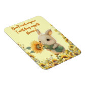 Knuffel Konijn met Zonnebloem Flexibele Magneet (Rechterzijde)