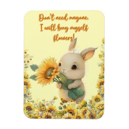 Knuffel Konijn met Zonnebloem Flexibele Magneet