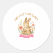 Knuffel Konijn Moeder Moederdag Ronde Sticker (Voorkant)