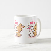 Knuffel Konijn Mok – Romantisch Konijnen Koppel (Voorkant rechts)